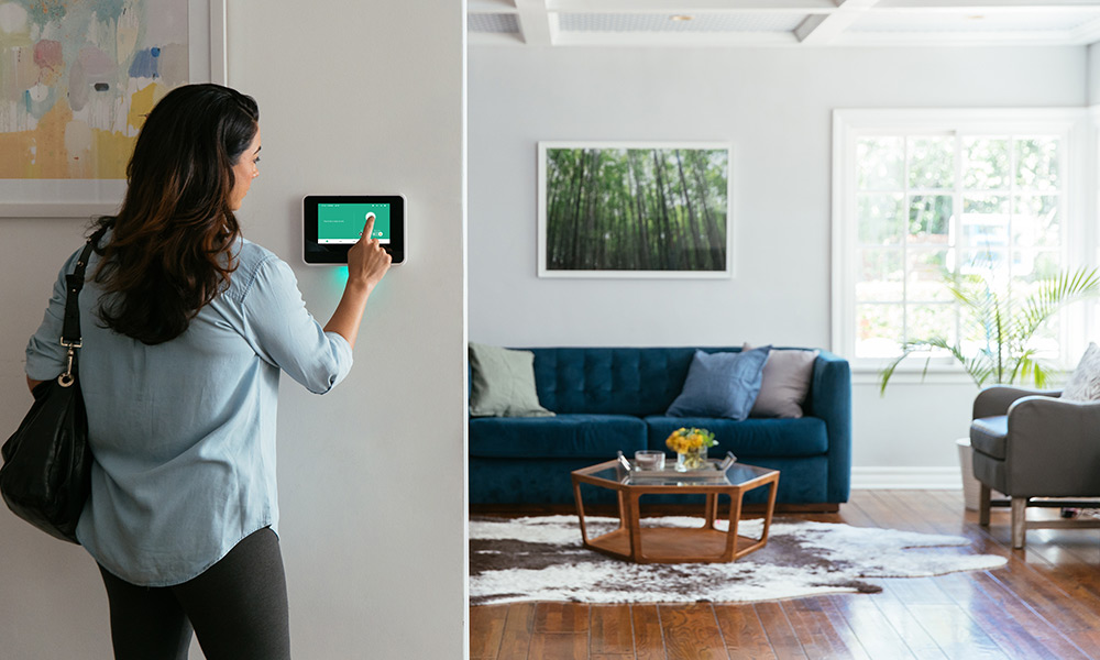vivint-smart-hub-woman-interacting-go